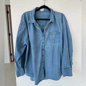 Casual Blue Denim Shirt - Oversized